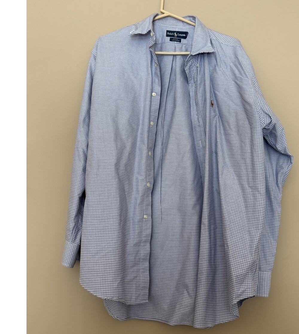 Ralph Lauren Blake Plaid Button-Down Collar Cotton Shirt Large L